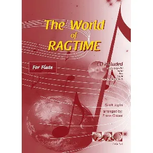 Afbeelding van THE WORLD OF RAGTIME voor dwarsfluit. Met meespeel-cd die ook gedownload kan worden. - bladmuziek, fluit, play-along, audio, jazz, blues, Scott Joplin.