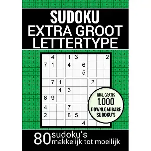 Afbeelding van Puzzelboek voor Slechtzienden, Ouderen, Senioren, Opa en Oma: Sudoku Grootletter Type XL/XXL
