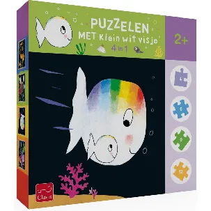 Afbeelding van Puzzelen met Klein wit visje. 4-in-1-puzzel