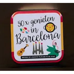 Afbeelding van 50 things to do, 6 reisblikjes in display Barcelona