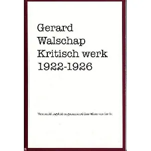 Afbeelding van Kritisch werk ,1922-1926