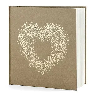 Afbeelding van Bruiloft gastenboek met gouden hart