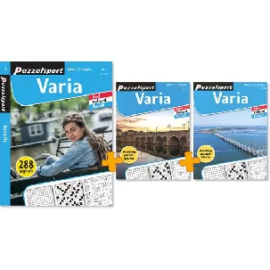 Afbeelding van Puzzelsport - Puzzelboekenpakket - 3 puzzelboeken - Varia 3* - 288 p + 2 puzzelblokken à 224 p
