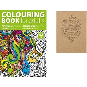 Afbeelding van 2 Kleurboeken Formaat A4 en A5, met 12 potloden Kleuren voor Volwassenen