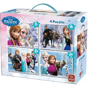 Afbeelding van Disney Frozen Puzzel - 4-in-1 koffer - 12, 16, 20 & 24 stukjes